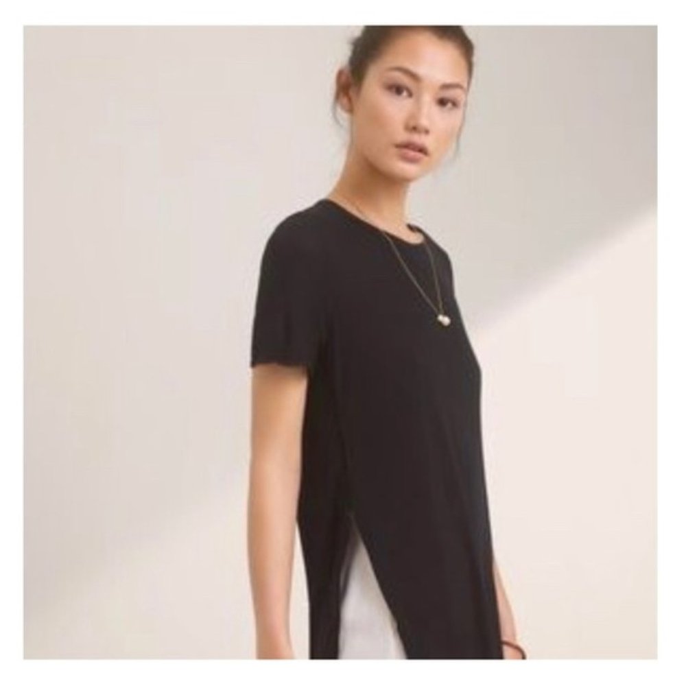 Aritzia Black Wilfred Silk Capucine Shirt